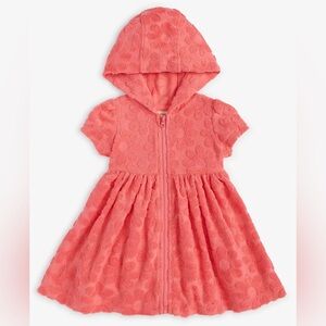 First Impressions Short Sleeve Sculpted Flower Terry Cloth Coverup